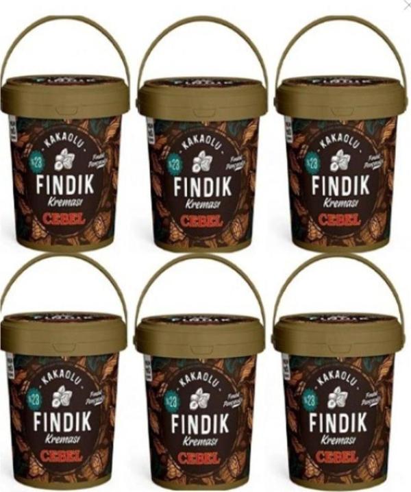Fındık Parçacıklı Kakaolu Kreması 900gr Kakaolu Kova*6 Adet - Image 1