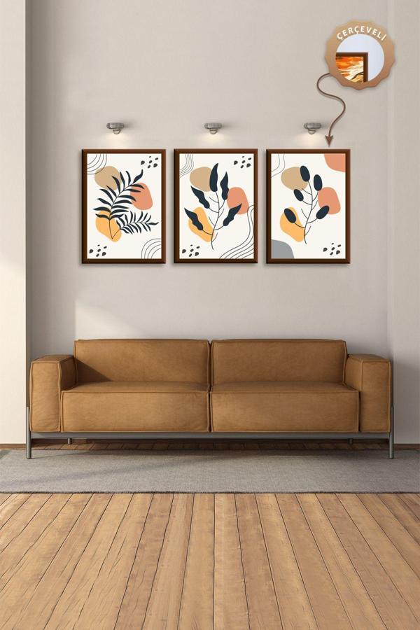 Hagen Yatak Odası Tablo Seti Salon Tablo  3Lü Tablo Modern Tablo Mutfak Duvar Tablosu Seti Dekoratif Tablo - Image 1