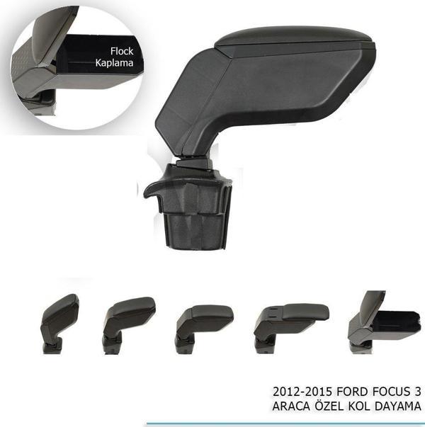 Ford Focus Uyumlu 3 Araca Özel Kol Dayama Siyah 2012-2015 Parça - Image 1