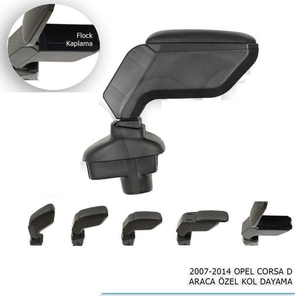 Opel Corsa Uyumlu D Araca Özel Kol Dayama Siyah 2007-2014 Parça - Image 1