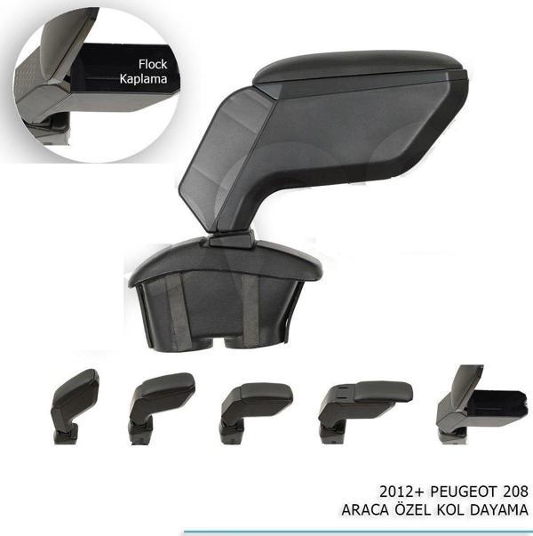 Peugeot 208 Uyumlu Araca Özel Kol Dayama Siyah 2012+ Parça - Image 1