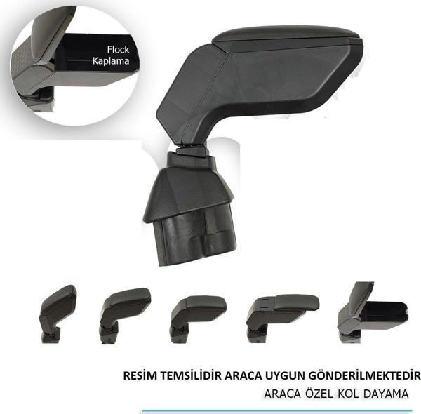 Renault Clio Uyumlu 5 Araca Özel Kol Dayama Siyah 2019+ Parça - Image 1