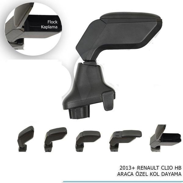 Renault Clıo Uyumlu Hatchback Araca Özel Kol Dayama Siyah 2013+ Parça - Image 1