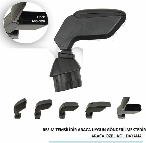 Skoda Rapid Uyumlu Araca Özel Kol Dayama Siyah 2012+ Parça - Image 1