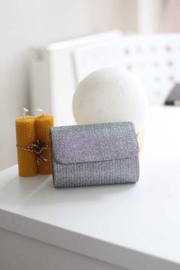 Moom Bag Kadın Platin Mini Portföy Abiye Çanta - Image 1