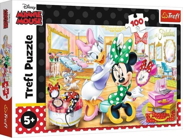 Trefl Puzzle Tref Disney, Minnie Mouse, Beauty Salon 100 Parça - Image 1