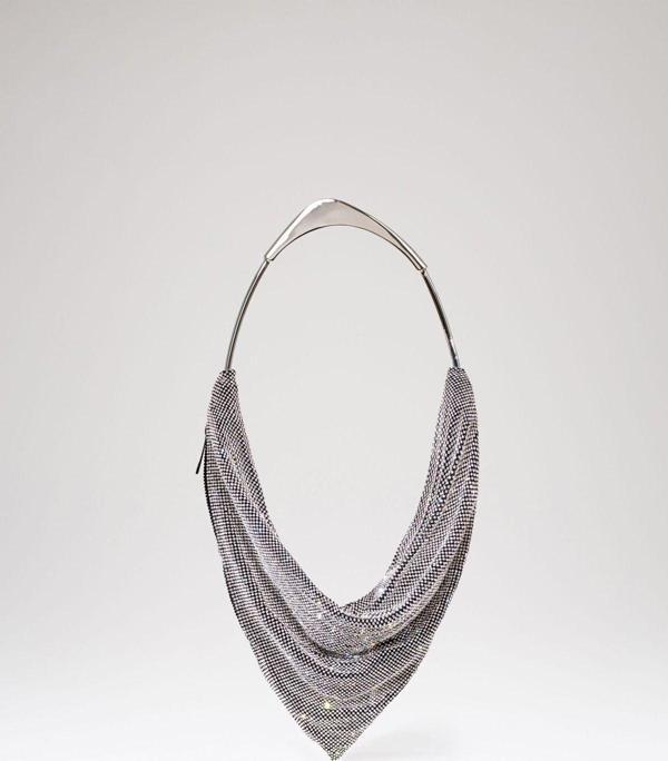 Moom Bag Kadın Silver Taş Dokuma Metal Tutma Sap Detaylı Abiye Çanta - Image 1