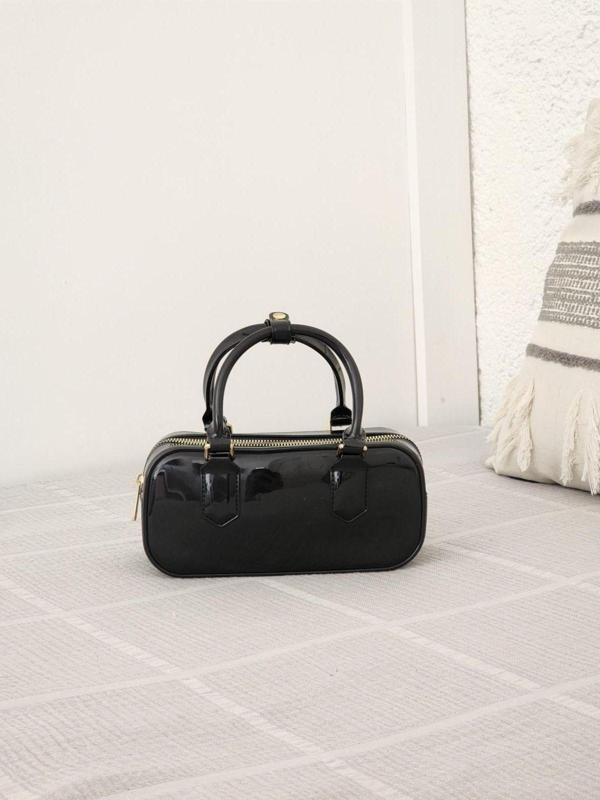 Moom Bag Kadın Siyah Silikon Çift Kulplu Askılı El & Omuz Çantası - Image 1