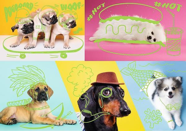 Trefl Puzzle Far Out Dogs 1000 Parça Neon Puzzle - Image 1