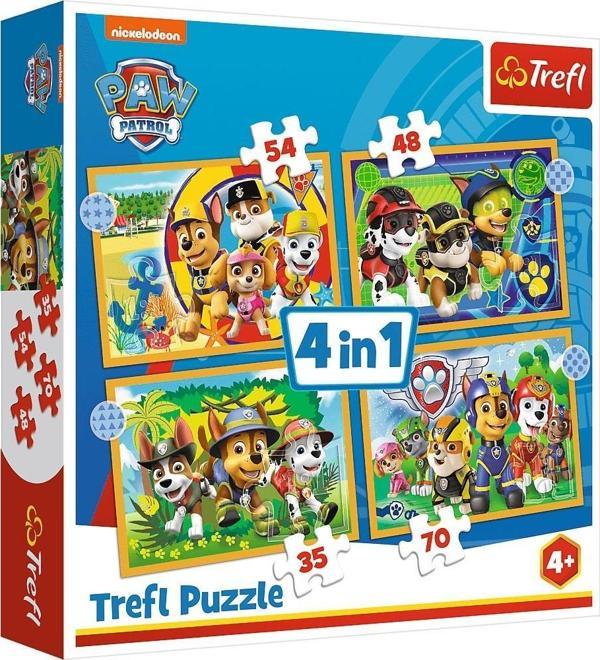 Trefl Puzzle Holıday Paw Patrol 4 in 1 Çocuk Puzzle (35+48+54+70 Parça) - Image 1