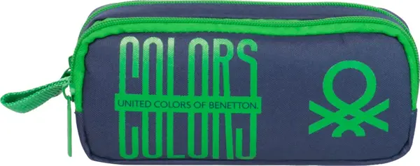 United Colors of Benetton Çift Bölmeli Elegant Kalemlik Lacivert - Yeşil / BNT.0030 - Image 1