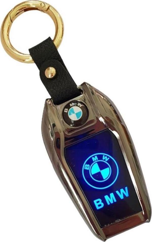 Usb Şarjlı Bmw Anahtarı Görünümlü Fenerli Çakmak Altın - Image 1