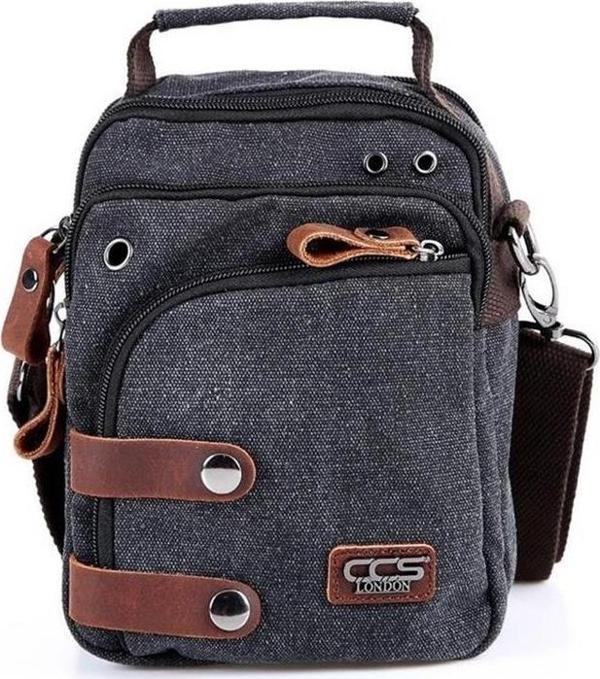 Ççs London 31471 Kanvas Omuz Askılı Mini Postacı Çanta Siyah - Image 1