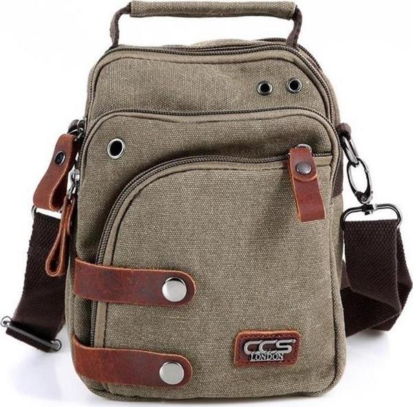 Ççs London 31471 Kanvas Omuz Askılı Mini Postacı Çanta Yeşil - Image 1