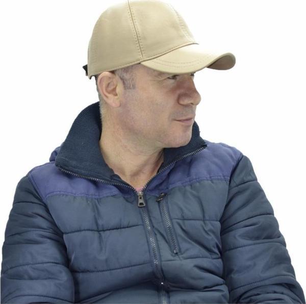 Ayarlanabilir Deri Şapka Bej - Image 1