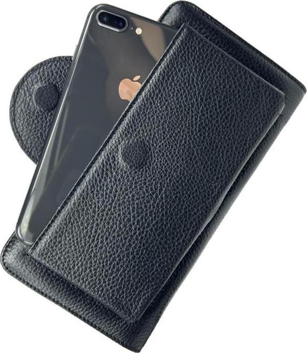 Diga Hakiki Deri 2003 Kartlık Telefon El Çantası Siyah - Image 1