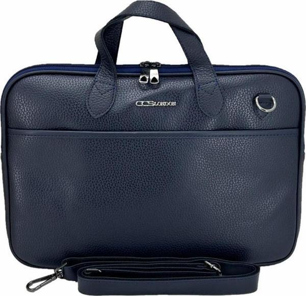 Ççs London 71454  Vegan Evrak Laptop Çantası 15 İnç Lacivert - Image 1