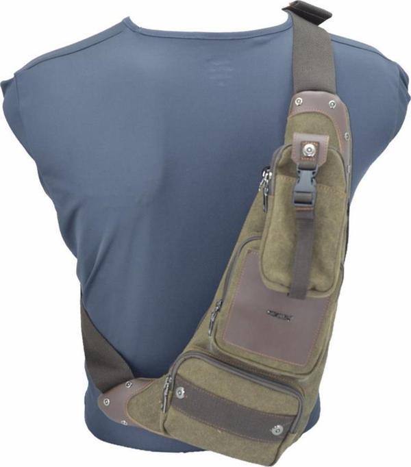 Ccs Kanvas Kumaş Sırt Çantası Body Bag Kahve - Image 1