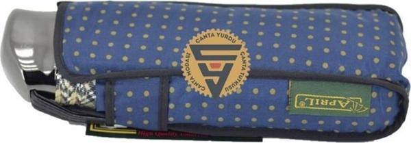 April A-236L Kadın Şemsiye Micro Mini Puantiyeli Lacivert - Image 1