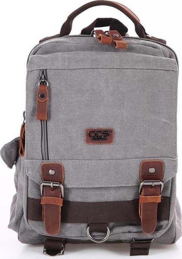 Ççs London 51563 Kanvas Çapraz Sırt ve Göğüs Çantası Gri - Image 1
