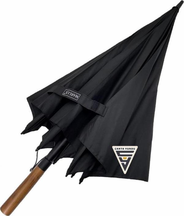 Marlux Ahşap Sap 130 Cm Fiber Vale Şemsiye Siyah - Image 1
