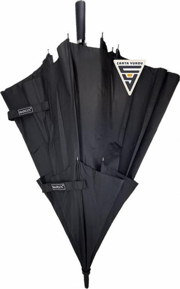 Marlux Çift Katmanlı 140 Cm Fiber Vale Şemsiye Siyah - Image 1