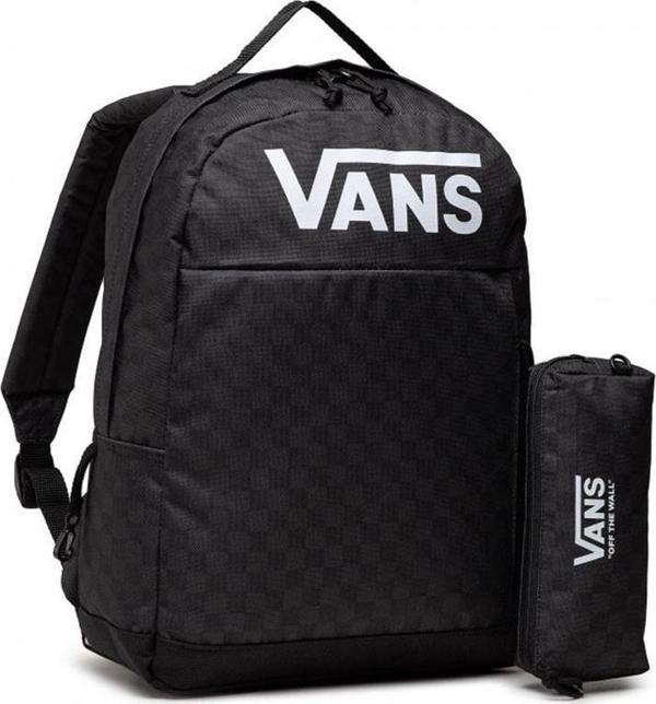 Vans Skool Sırt Çantası Kalemlikli Siyah Damalı - Image 1