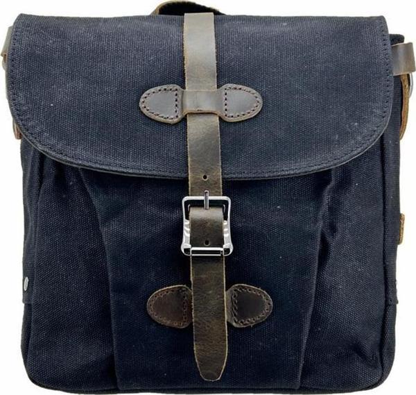Ççs 31487 Mumlanmış Kanvas Retro Omuz Çantası Siyah - Image 1