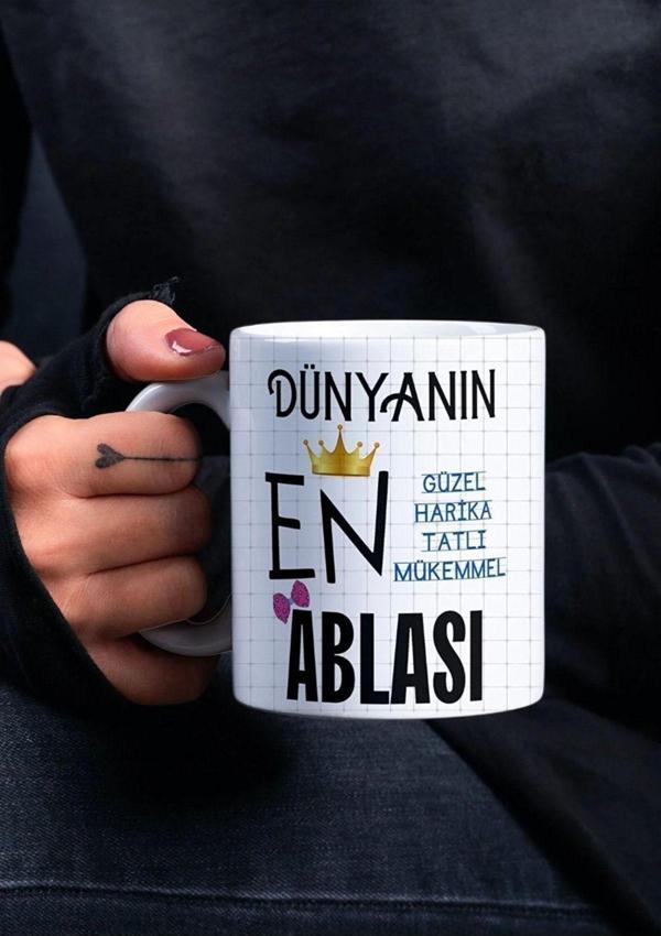 Abla Temalı Yazılı Özel Tasarım Baskılı Kupa Bardak Doğum Günü - Image 1
