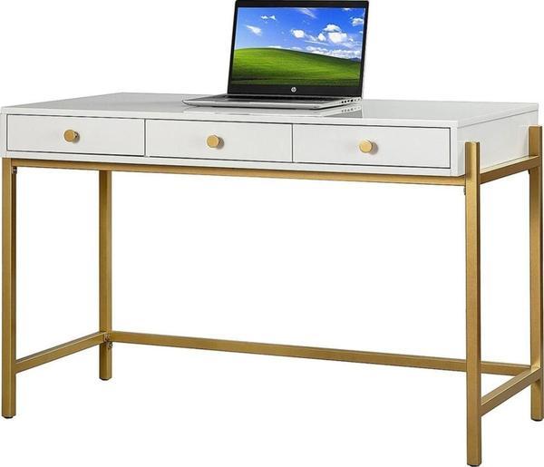 Matilda Gold Metal Beyaz Çalışma Masası  - Image 1