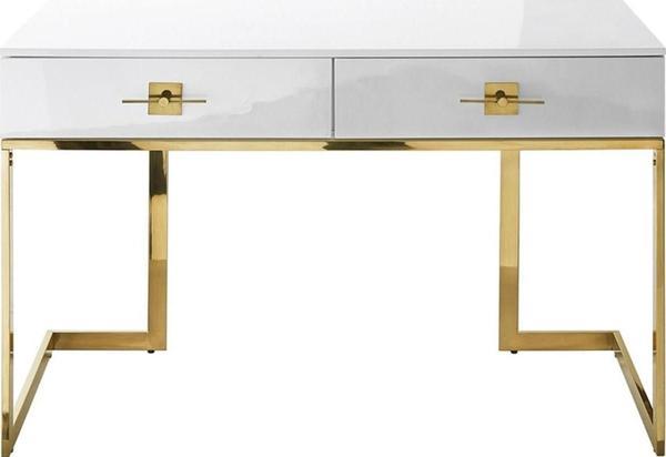 Rihanna Gold Metal Beyaz Çalışma Masası  - Image 1