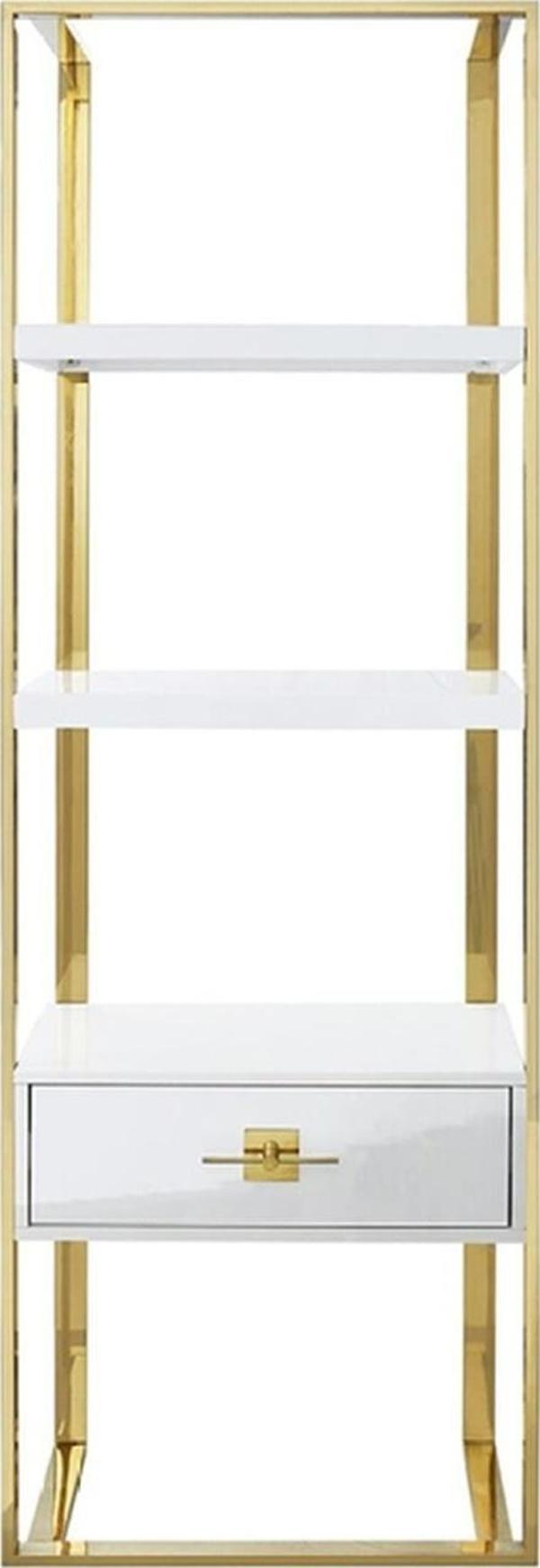 Rihanna Gold Metal Beyaz Kitaplık & Raf - Image 1
