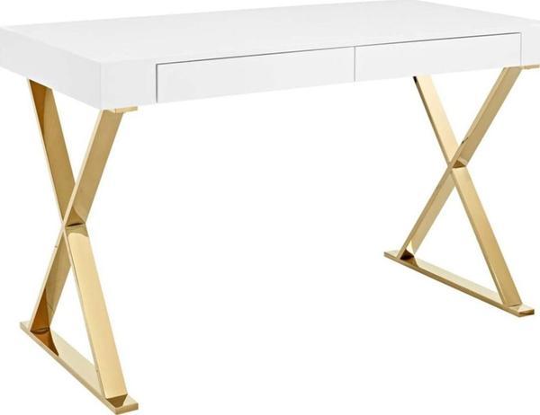 Elita Gold Metal Beyaz Çalışma Masası  - Image 1