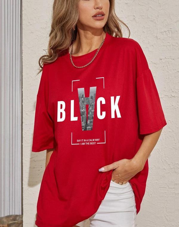 Unisex Black Baskılı Tasarım Tshirt - Image 1