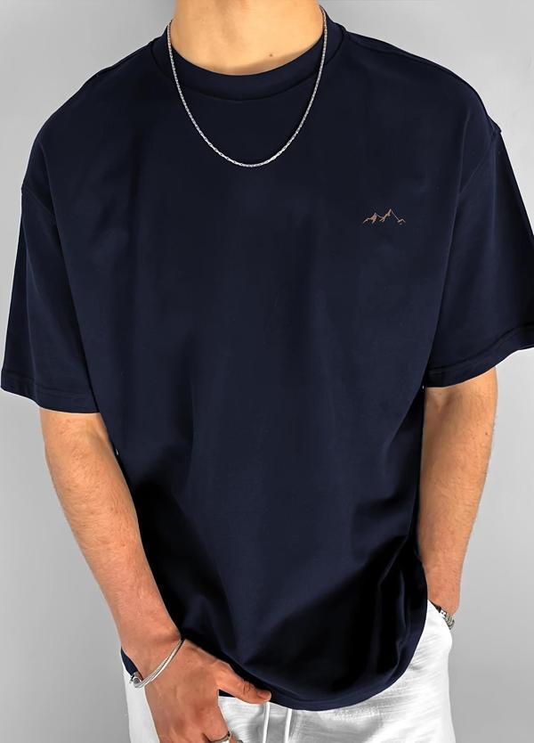 Unisex Dağ Baskılı Oversize Tshirt - Image 1