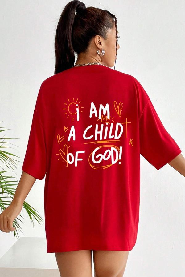 Of God Baskılı Unisex Oversize Tshirt - Image 1