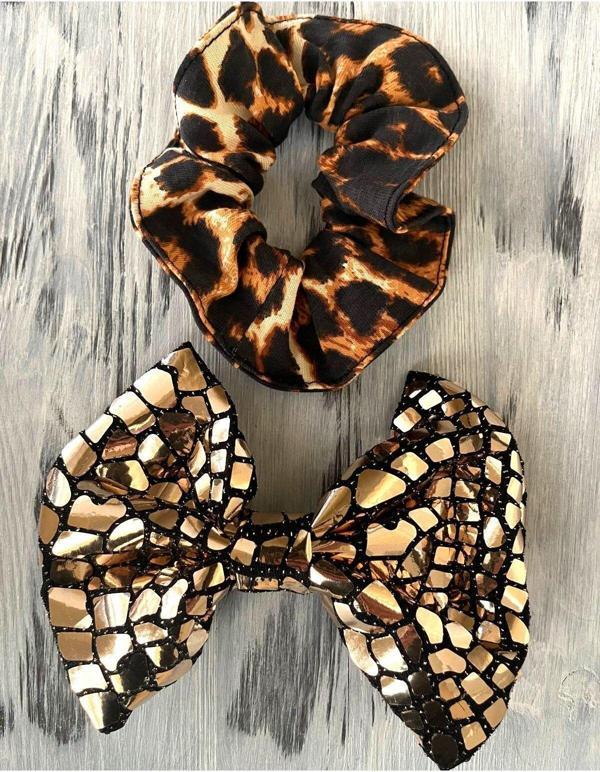 2'li Set Leopar Desenli Toka Seti - Image 1