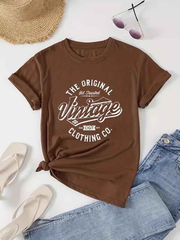 Unisex Vintage Baskılı Oversize Tshirt - Image 1
