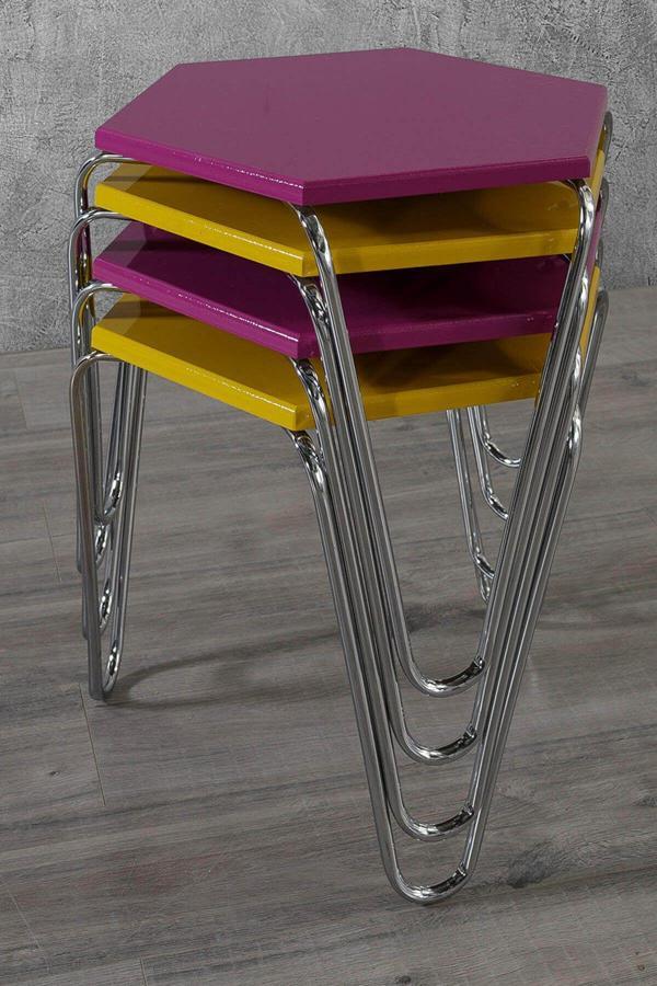 Veys Sehpa 4 Lü Piramit Zigon Sehpa - Image 1