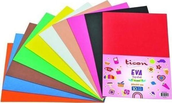 Ticon Yapışkanlı Eva A4 10 Lu Karışık Renk - Image 1