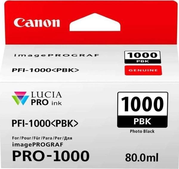 Feyza Bilişim® Canon PFI-1000 PBK (Photo Black) Fotoğraf Siyah A2 Yazıcı Orijinal Mürekkep Kartuş 80 ml. (0546C001) - Image 1