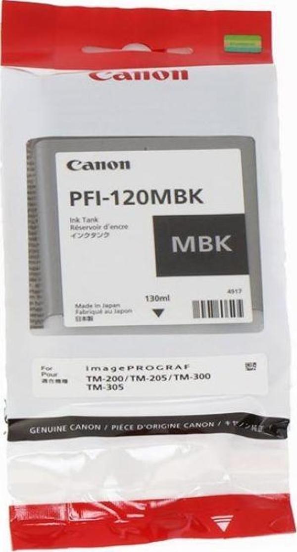 Feyza Bilişim® Canon PFI-120 MBK (Matt Black) Matt Siyah Plotter Orijinal Mürekkep Kartuş 130 ml. (2884C001) - Image 1