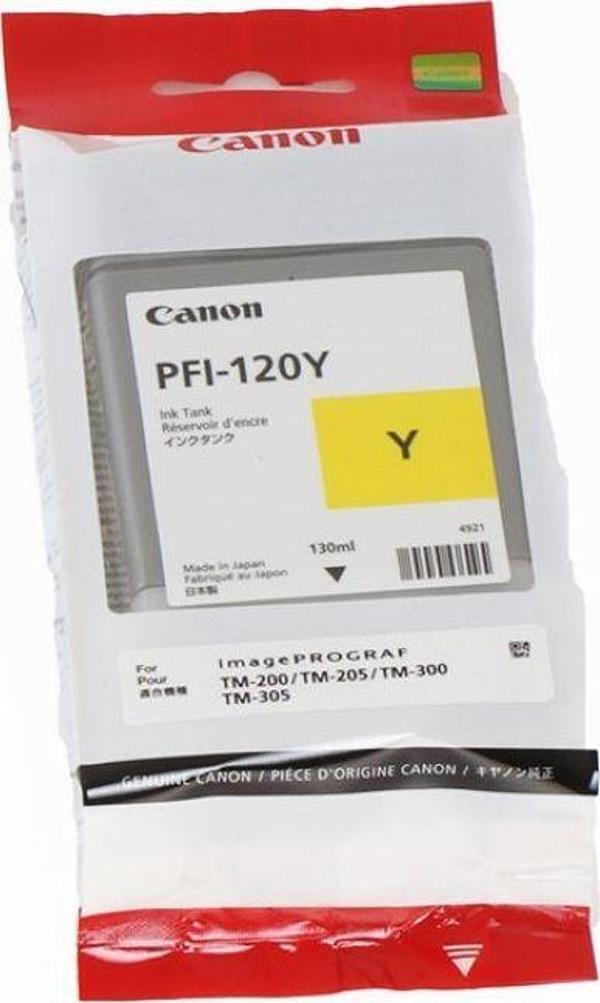 Feyza Bilişim® Canon PFI-120 Y (Yellow) Sarı Plotter Orijinal Mürekkep Kartuş 130 ml. (2888C001) - Image 1