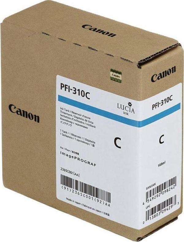 Feyza Bilişim® Canon PFI-310 C (Cyan) Mavi Plotter Orijinal Mürekkep Kartuş 330 ml. (2360C001) - Image 1