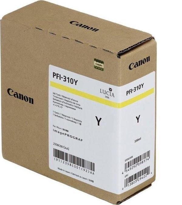 Feyza Bilişim® Canon PFI-310 Y (Yellow) Sarı Plotter Orijinal Mürekkep Kartuş 330 ml. (2362C001) - Image 1