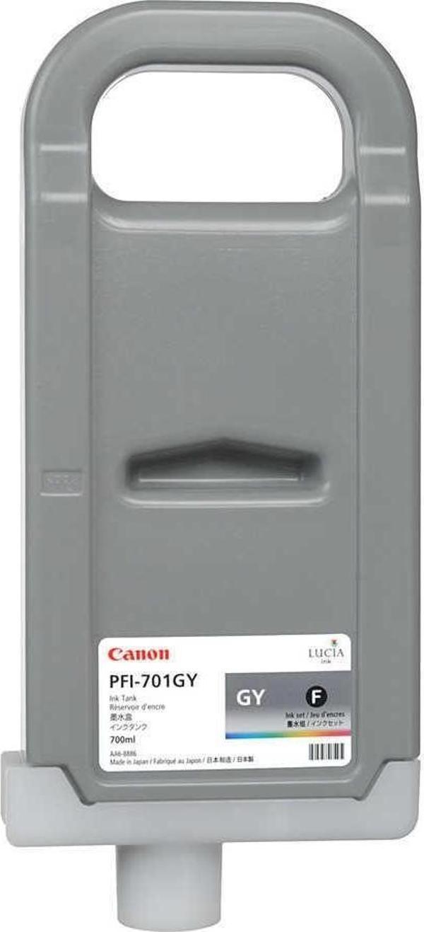Feyza Bilişim® Canon PFI-701 GY (Gray) Gri Plotter Orijinal Mürekkep Kartuş 700 ml. (0909B005)								 - Image 1
