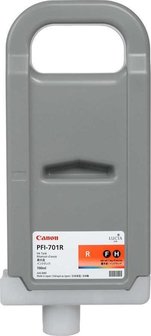 Feyza Bilişim® Canon PFI-701 R (Red) Kırmızı Orijinal Mürekkep Kartuş 700 ml. (0906B001)								 - Image 1