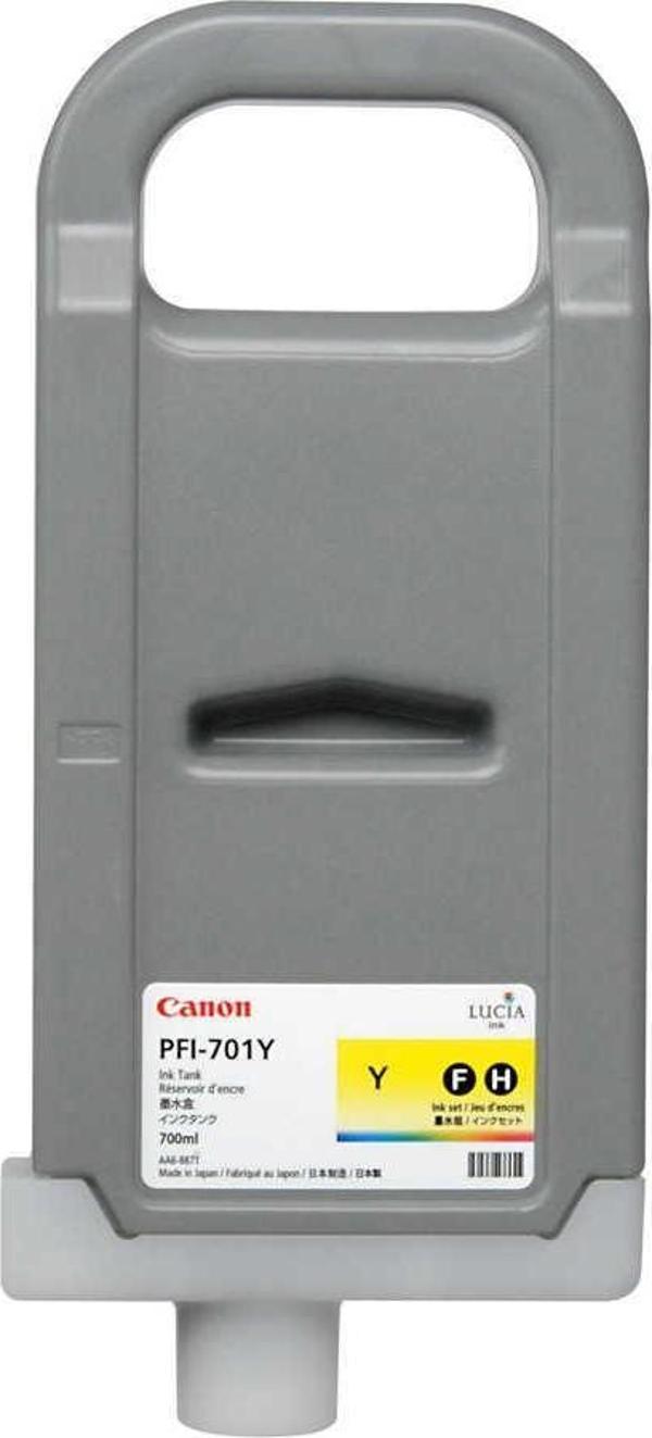 Feyza Bilişim® Canon PFI-701 Y (Yellow) Sarı Orijinal Mürekkep Kartuş 700 ml. (0903B001)								 - Image 1