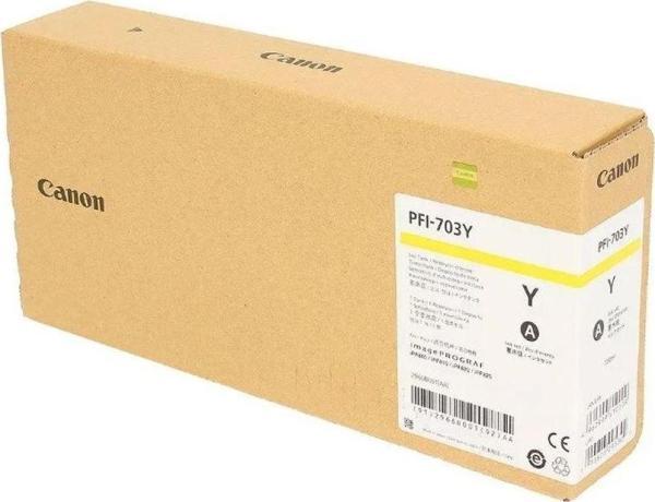 Feyza Bilişim® Canon PFI-703 Y (Yellow) Sarı Plotter Orijinal Mürekkep Kartuş 700 ml. (2966B001) - Image 1