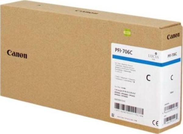 Feyza Bilişim® Canon PFI-706 C (Cyan) Mavi Plotter Orijinal Mürekkep Kartuş 700 ml. (6682B001) - Image 1